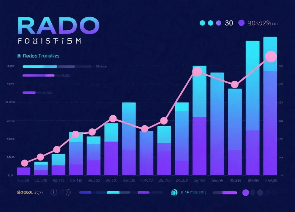 趋势可视化示意图：雷达图与时间序列