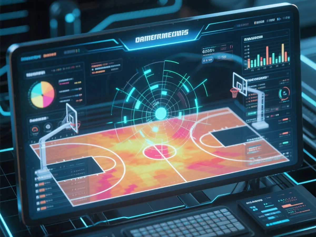 虚拟篮球策略雷达界面示意